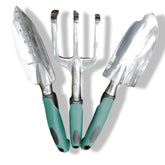 Huitich 3 piece garden tools for planting with green ergonomic handles and stainless steel heads